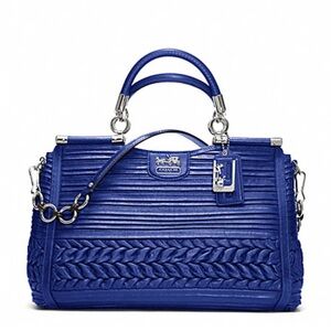 Coach Madison Pleated Gathered Leather Caroline in Ultramarine